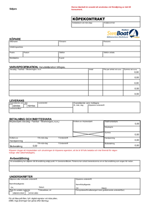 BÖ 2024:2 Branschöverenskommelse köpekontrakt båt