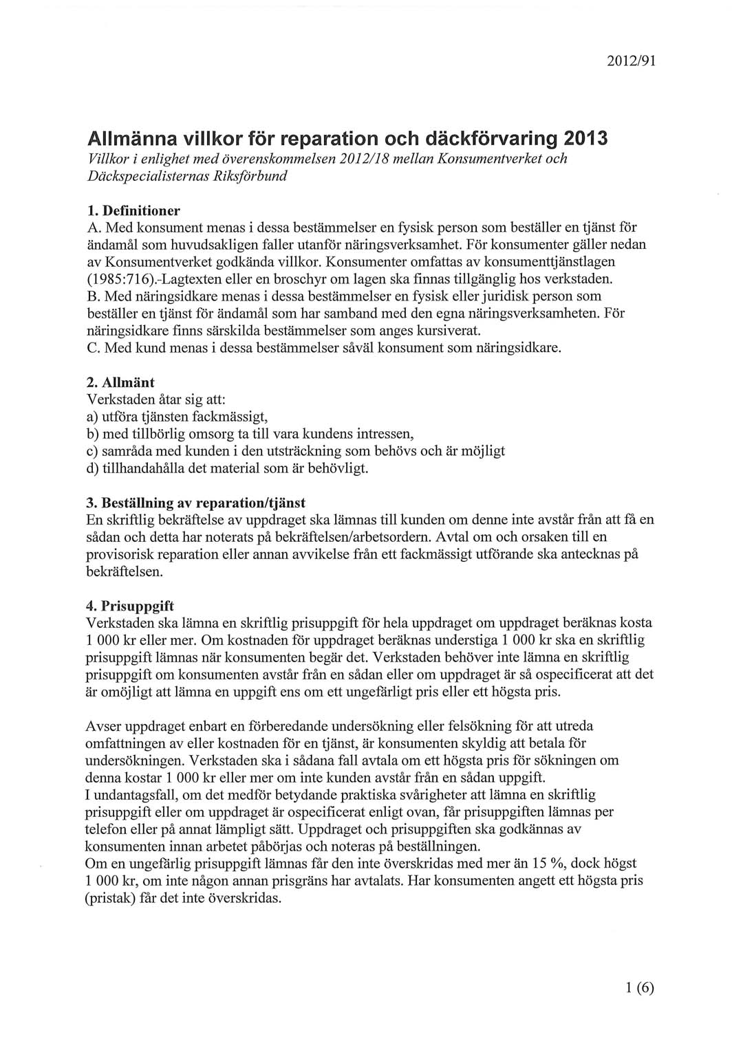 BÖ 2012:18 - Däckspecialisternas Riksförbund (DRF)