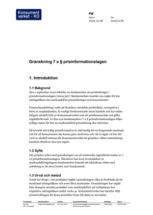 Granskning 7 a § prisinformationslagen