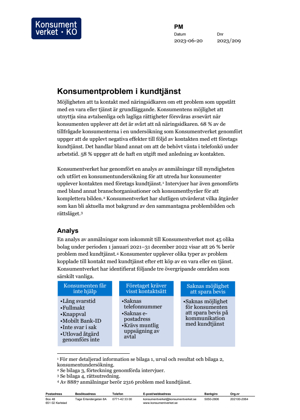 Konsumentproblem i kundtjänst 