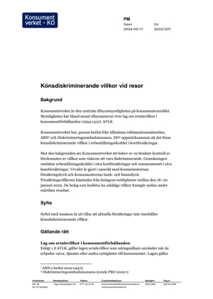 Könsdiskriminerande villkor vid resor